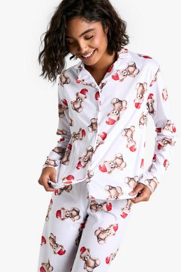 Tall Beren Print Kerst Pyjama Set brown