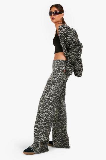 Multi Leopard Straight Leg Jeans