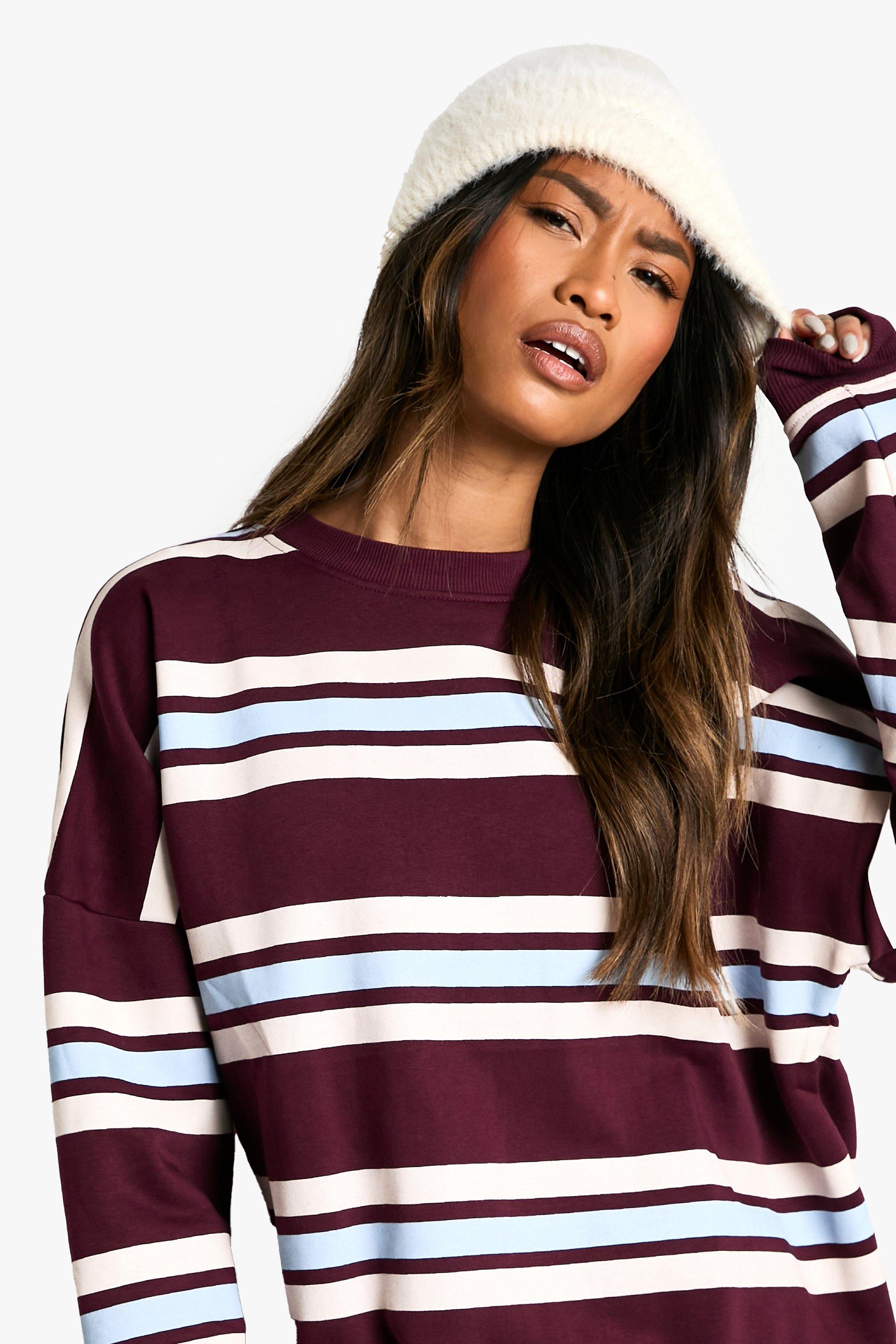 Oversized striped sweatshirt deals