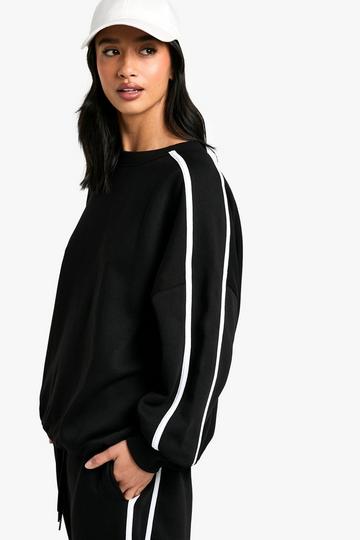 Petite Side Stripe Sweatshirt black