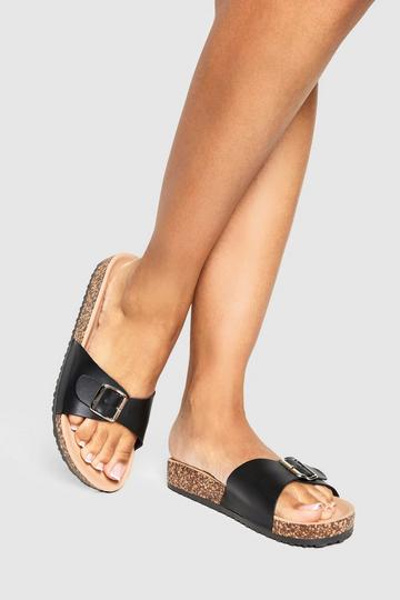 Slippers Met Gesp En Voetbed black