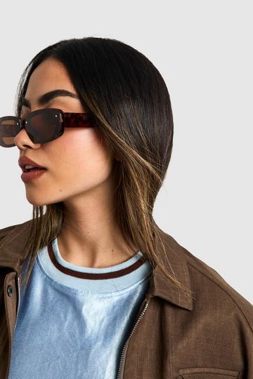 Brown Tortoiseshell Frame Square Sunglasses