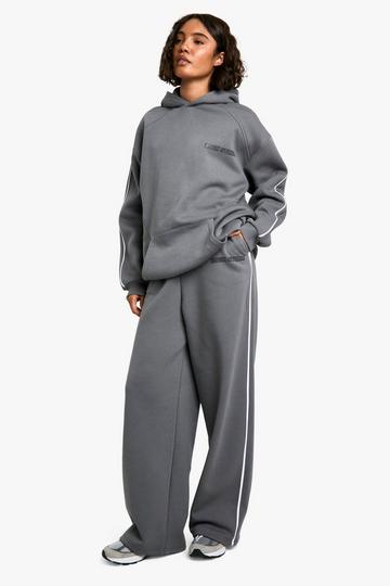 Tall Side Stripe Dsgn Sport Wide Leg Track Pants charcoal