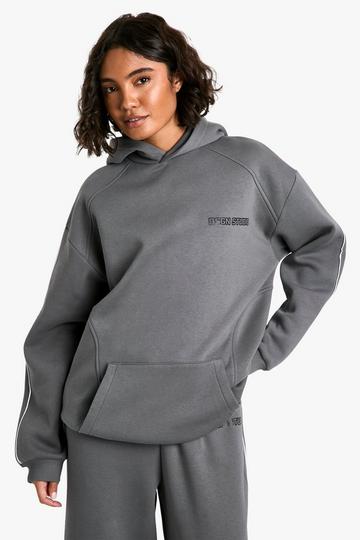 Tall DSGN Sport Hoodie Met Zijstreep charcoal