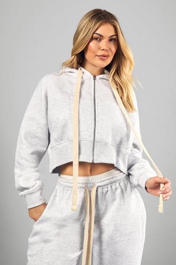 Korte Boxy Dsgn Studio Hoodie Met Contrasterende Touwtjes ash grey