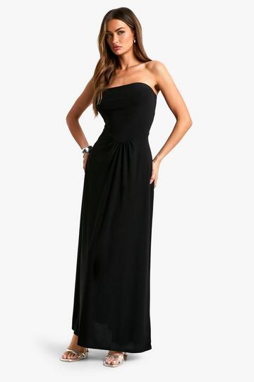 Bandeau Drop Waist Column Maxi Dress black