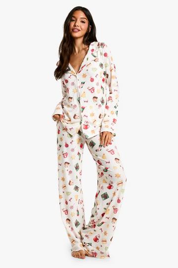 Christmas Print Long Sleeve Trouser Set multi