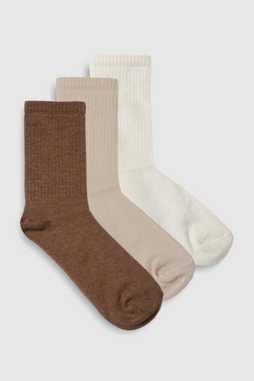 Tonal Plain Sports Sock 3 Pack multi