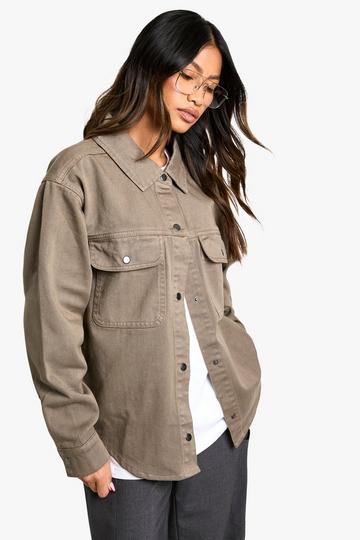 Denim Oversized Shirt olive