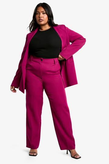 Plus Tailored Straight Leg Trouser plum