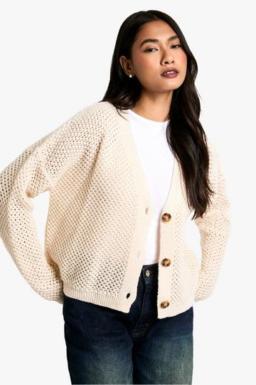 Cream White Button Through Cardigan