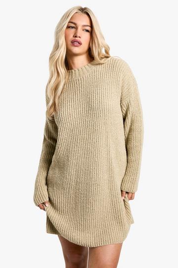 Crew Neck Jumper Dress oatmeal