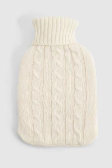 Cable Knit Hot Water Bottle cream