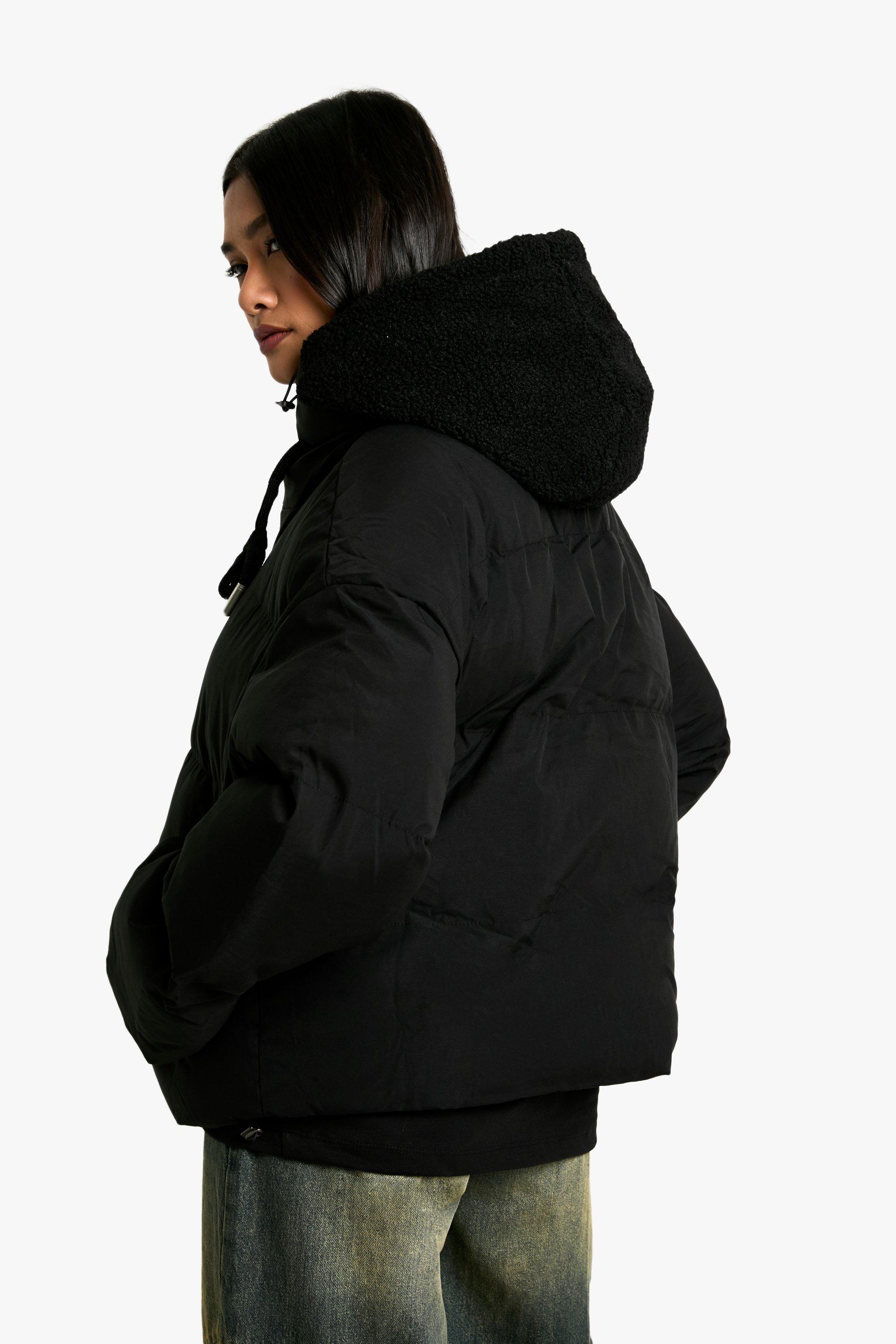 Faux Fur Hooded Puffer Jacket boohoo