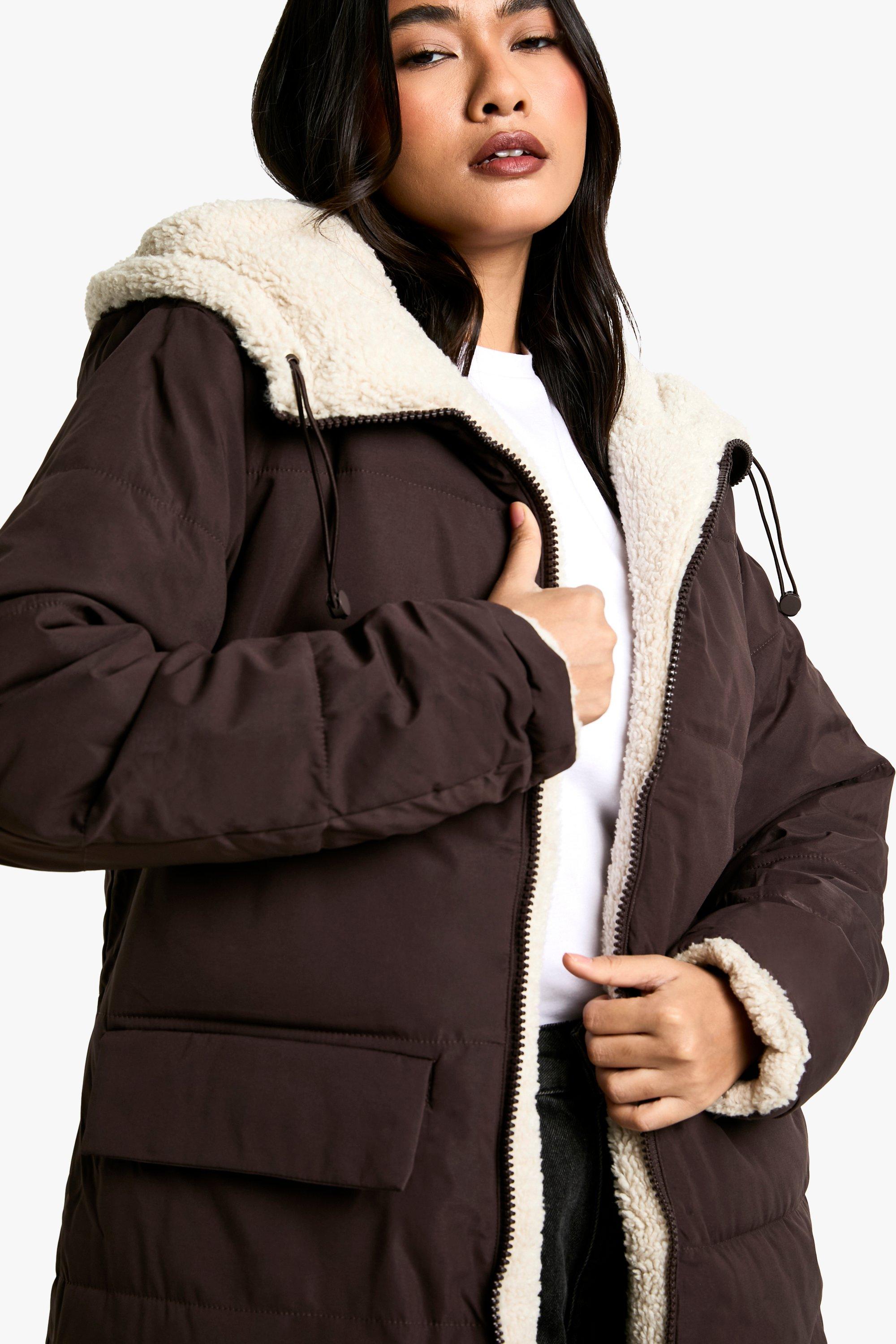 Fur lined puffer jacket store