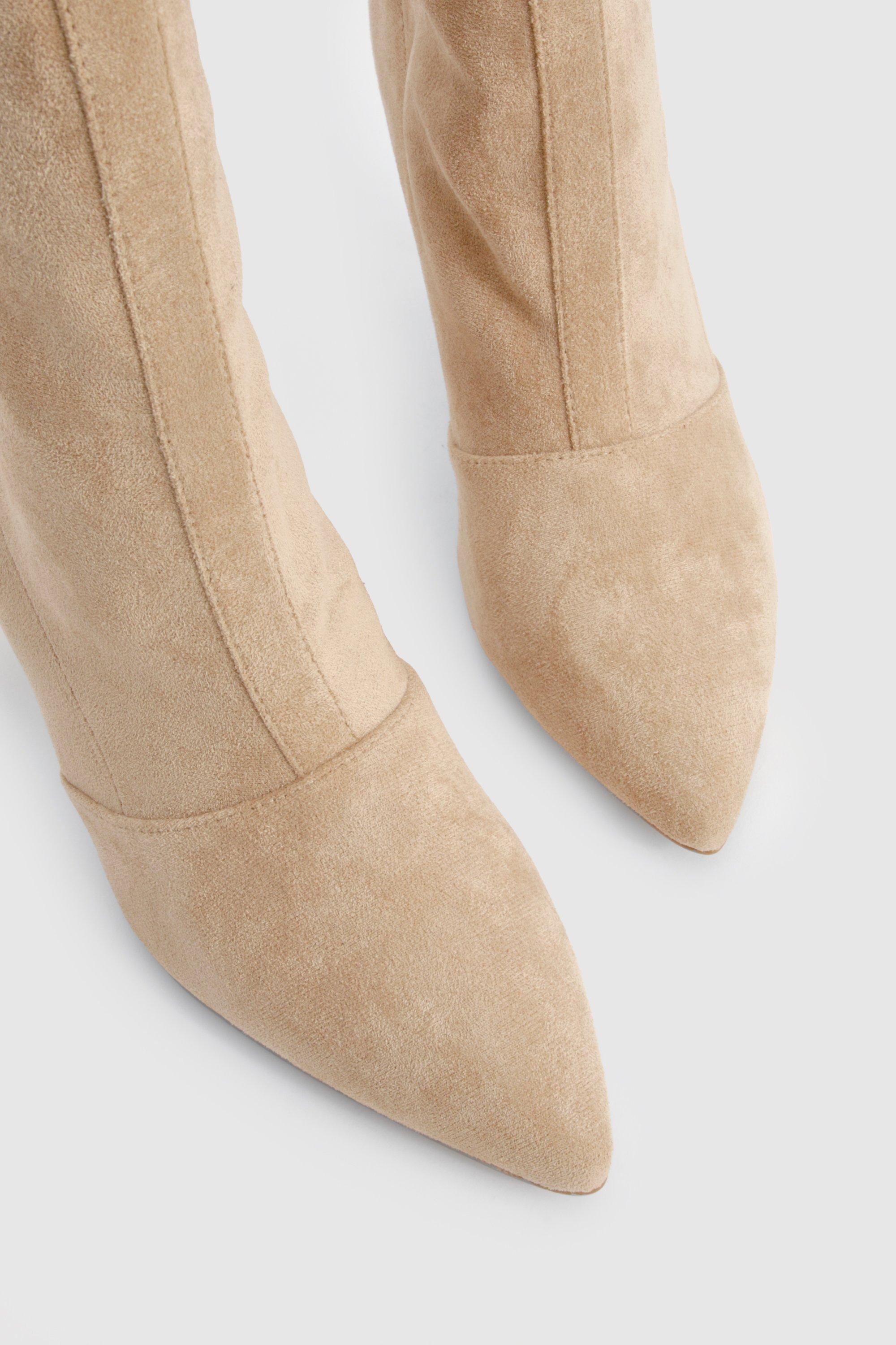 Faux Suede Pointed Toe Ankle Boot