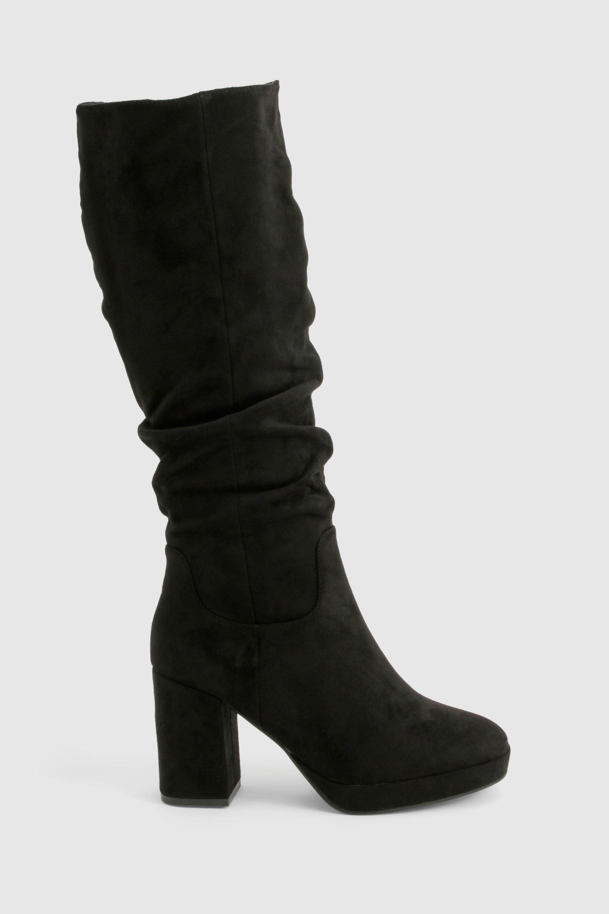Ruched suede boots sales