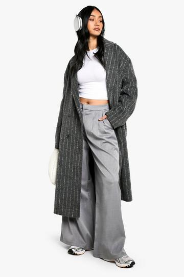 Grey Tailored Wide Leg Trousers