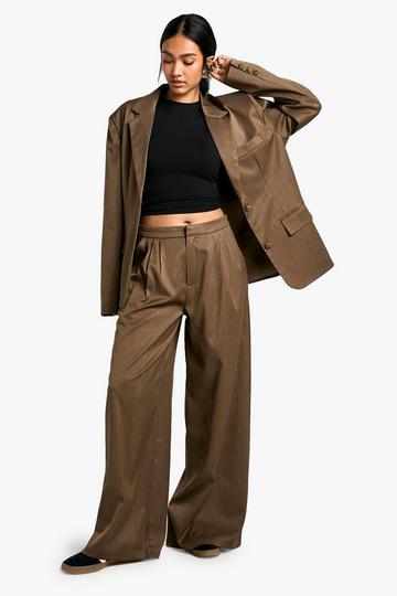 Tailored Wide Leg Trousers mocha