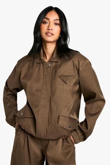 Tailored Oversized Bomber mocha