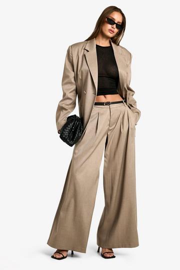 Tailored Extreme Wide Leg Trousers mushroom