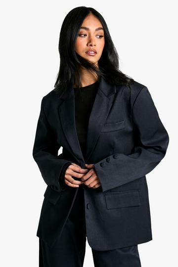 Oversized Getailleerde Baggy Blazer navy