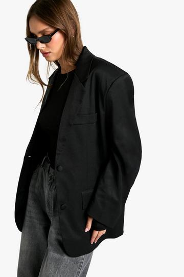 Black Tailored Oversized Slouchy Blazer