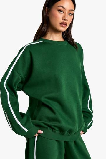 Tall Oversized Trui Met Zijstreep green