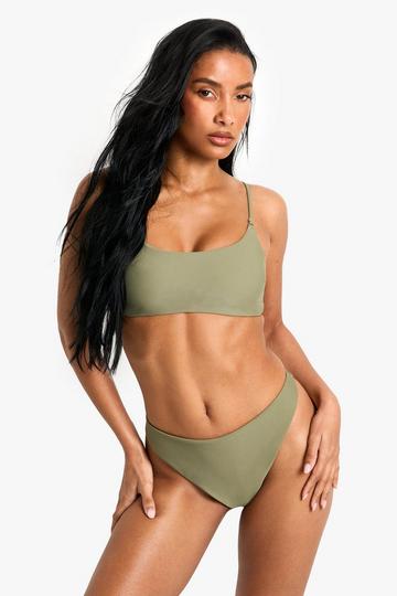 Badmode Essentials Korte Bikini Top khaki