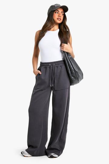 Seam Detail Wide Leg Jogger charcoal