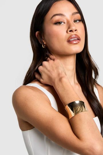 Dikke Geborstelde Gouden Armband gold