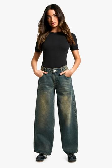 Petite Low Rise Vintage Tint Baggy Boyfriend Jeans vintage wash