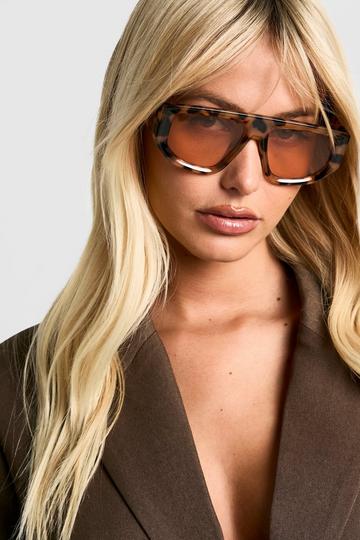 Tortoiseshell Oversized Sunglasses brown