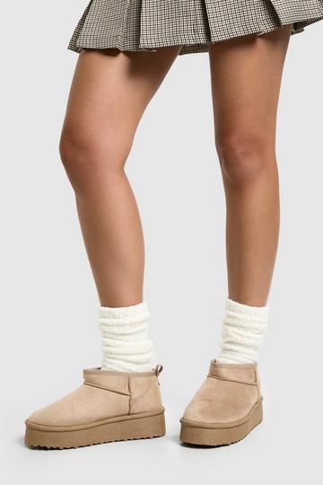 Fluffy Long Slouchy Socks cream