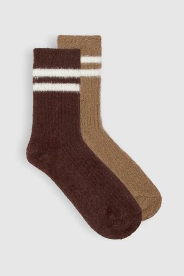 2 Pack Stripe Detail Slouchy Sock multi