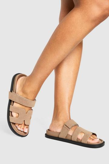 Cut Out Detail Sliders taupe