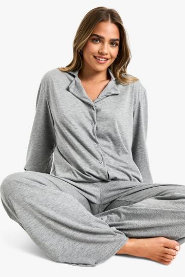 Petite Long Sleeve Pyjama Set grey