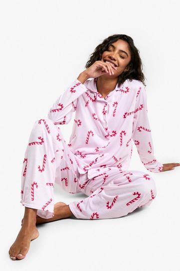 Tall Candy Cane Print Pyjama Set pink