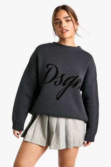 Grey Petite DSGN Jacquard Knitted Jumper