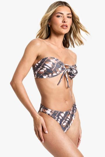 Hoog Uitgesneden Tie Dye Bikini Broekje multi