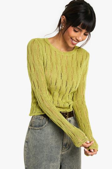 Lime Green Ladder Detail Jumper