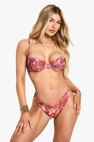 Premium Swim Abstract Balcony Bikini Top orange