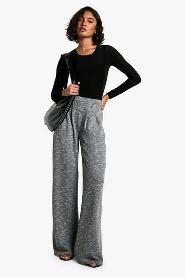 Tall Jersey Marl Wide Leg Trousers grey marl