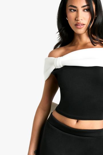 Scuba Bow Detail Bandeau Top black