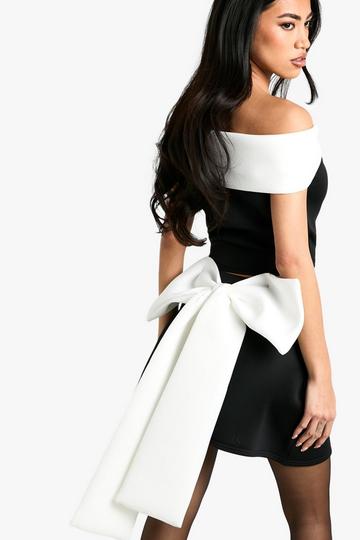 Scuba Bow Detail Skirt black