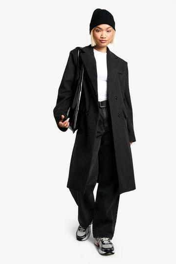 Double Breast Wool Look Coat charcoal