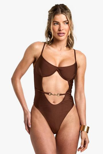 Badpak Met Beugel En Uitsnijding brown