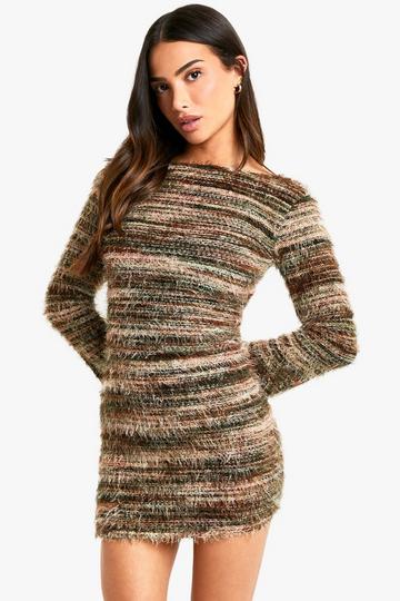 Petite Stripe Knit Mini Dress multi