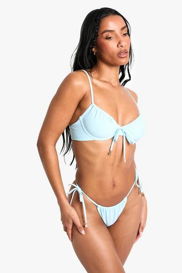Starfish Trim Underwired Bikini Top blue