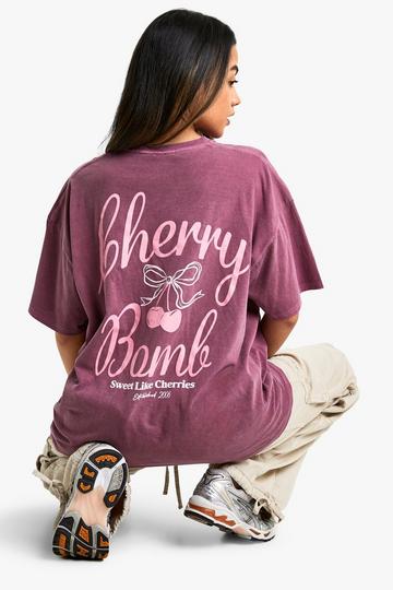 Cherry Bomb Overdyed Oversized T-Shirt burgundy